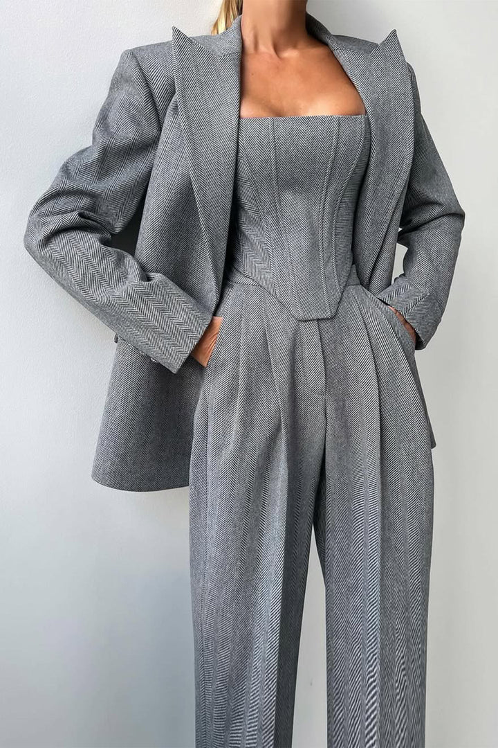 Isabelle | Stilvolles und vielseitiges dreiteiliges Blazer-Set