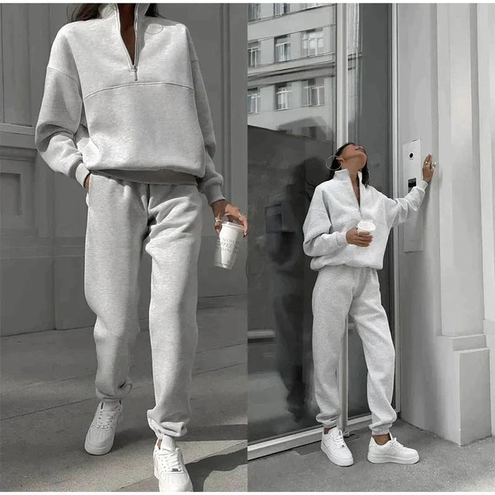 Nora | Cozy And Stylish High Waisted Lounge Two Piece Set