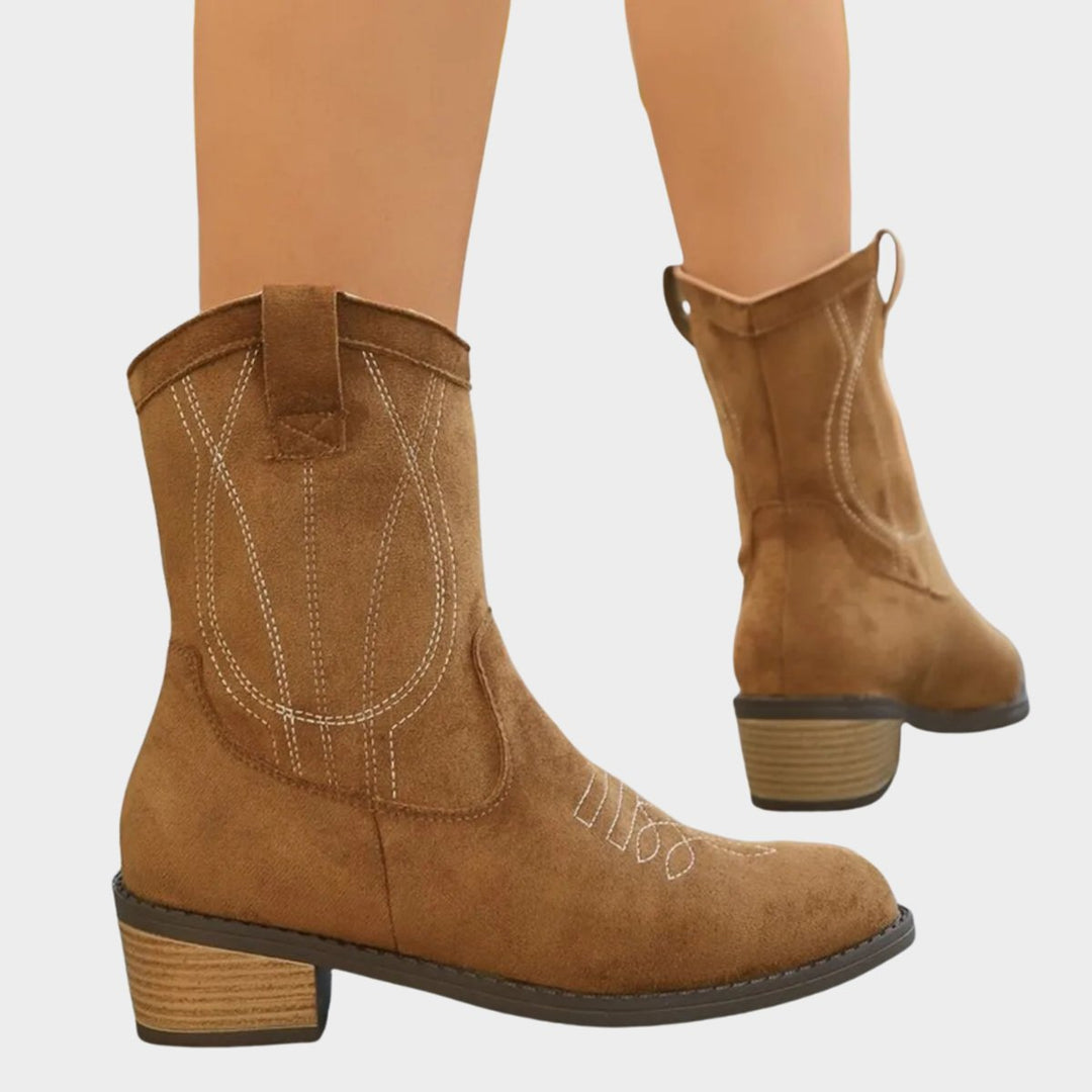 Amelia | Authentische Western-Ankle-Boots mit Stickereien