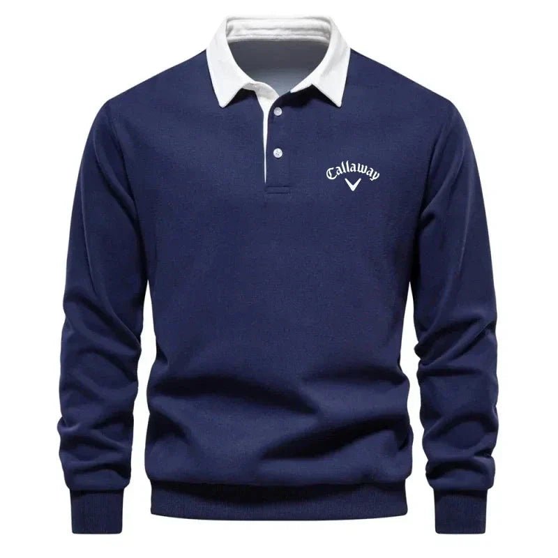 Luca | Classic And Stylish Contrast Collar Knit Polo Sweater