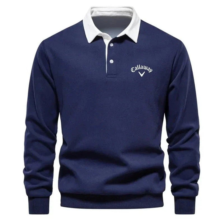Luca | Classic And Stylish Contrast Collar Knit Polo Sweater