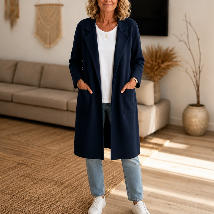 Draperie | Longline Open-Front Coat for Women