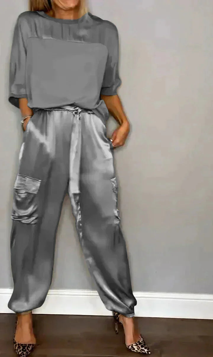 Alice | Luxurious and Glamours Satin Two Piece Set
