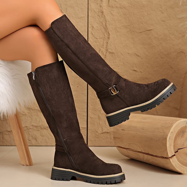 Maya | Chic And Versatile Low Block Heel Knee High Boots