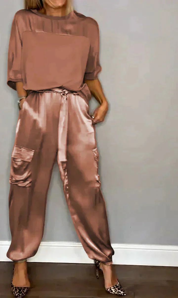 Alice | Luxurious and Glamours Satin Two Piece Set