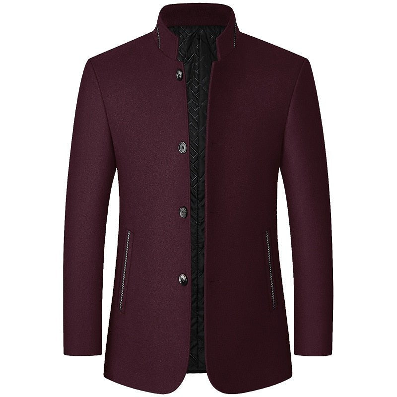 Gregory | Stand-Collar Overcoat – Timeless Style for Men