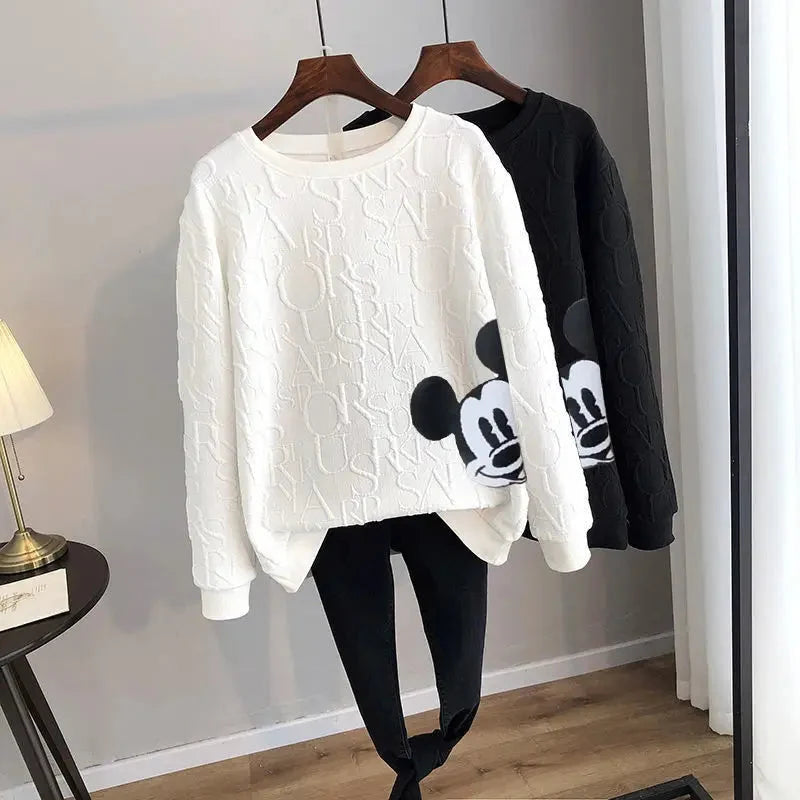 Georgia | Mickey Mouse Print Loose Sweater for Women