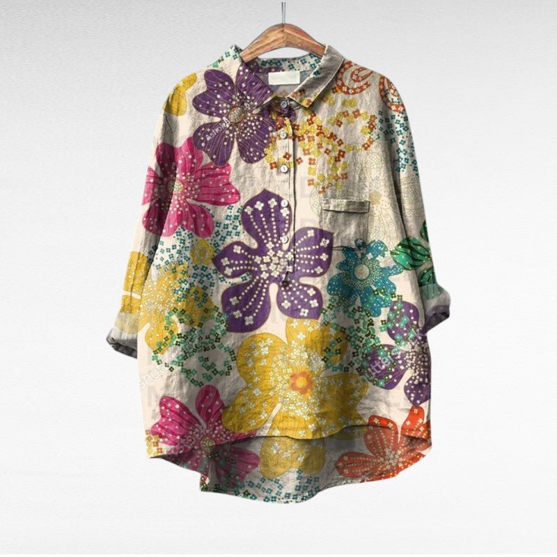 Colleen | Long Sleeve Blouse – Classic Multicolor Style