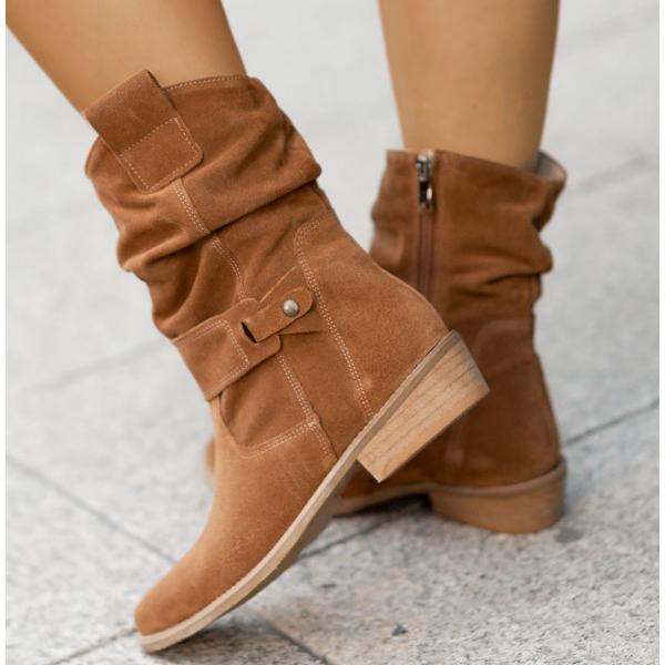 Isabella | Chic And Relaxed Fold-Over Slouch Ankle Boots