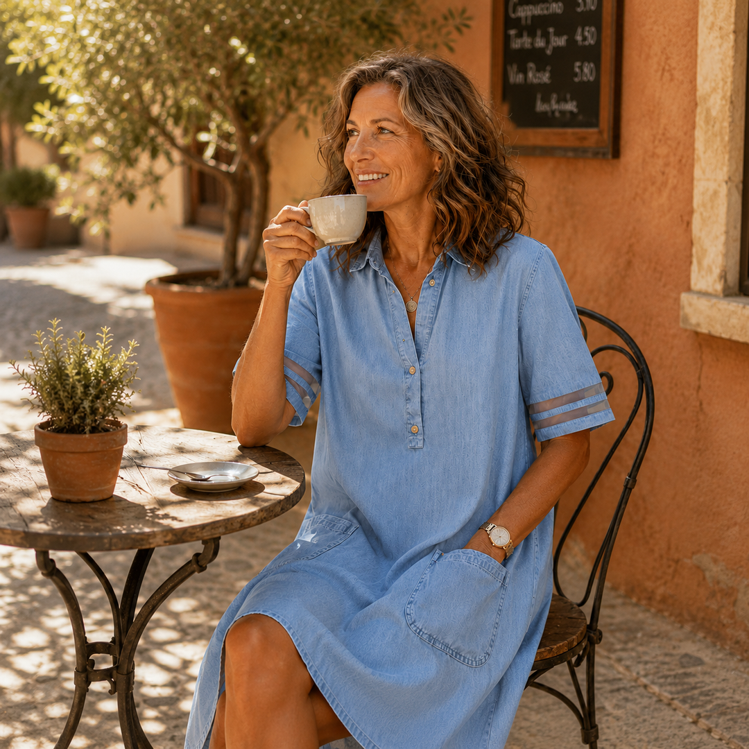 Soleil | Denim Shirt Dress – Relaxed A-Line Style for Women