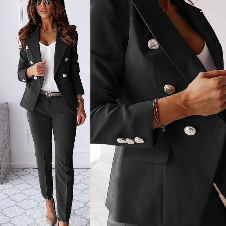 Olivia | Zweireihiges Blazer- und Hosen-Set für Damen