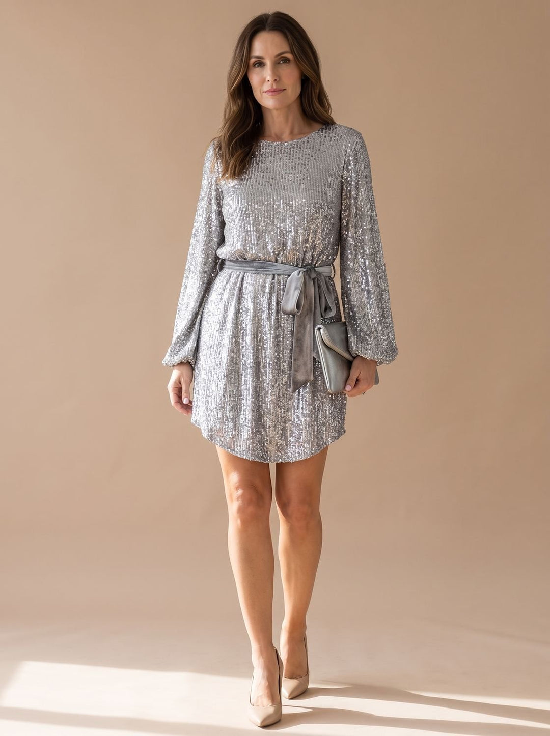 Mia | Sequin Mini Dress – Chic Balloon Sleeves for Women
