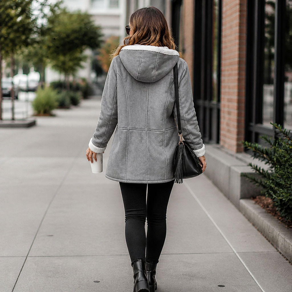 Plushbelle | Faux Shearling Winter Coat – Cozy Design for Women