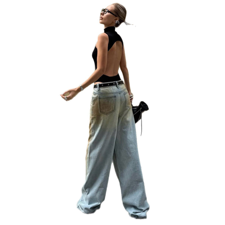 Avery | Vintage Wash Wide Leg Denim Jeans