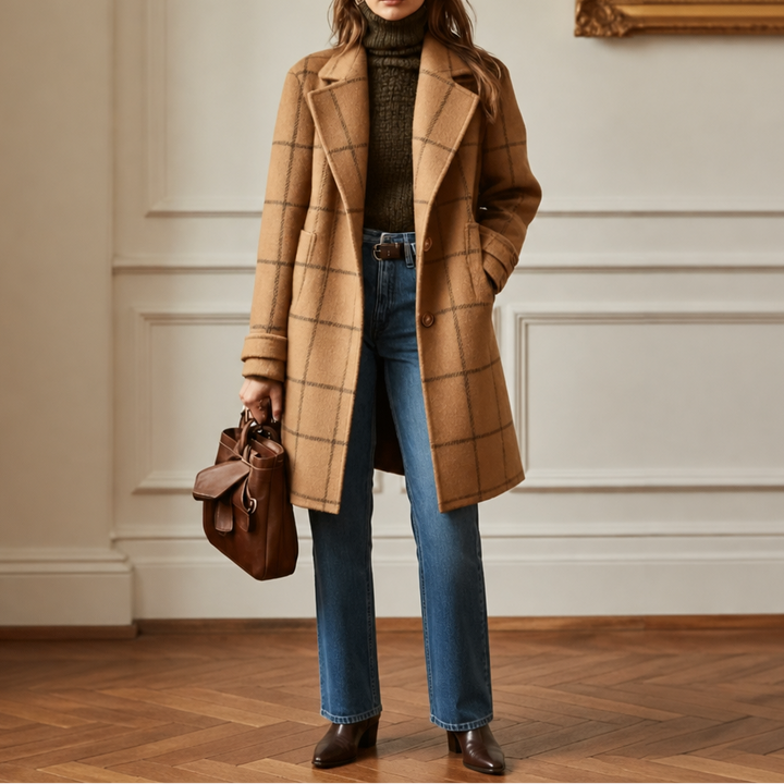 Wearbella | Plaid Oversized Coat – Stylish Checkered Design for Women