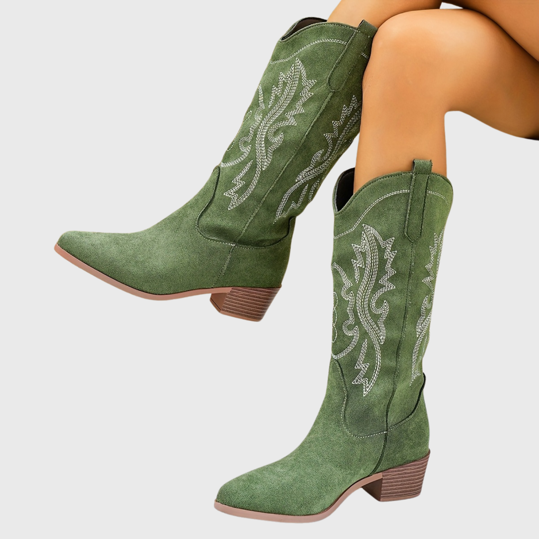 Sophia | Bottes de cowboy raffinées et sophistiquées à mollet large