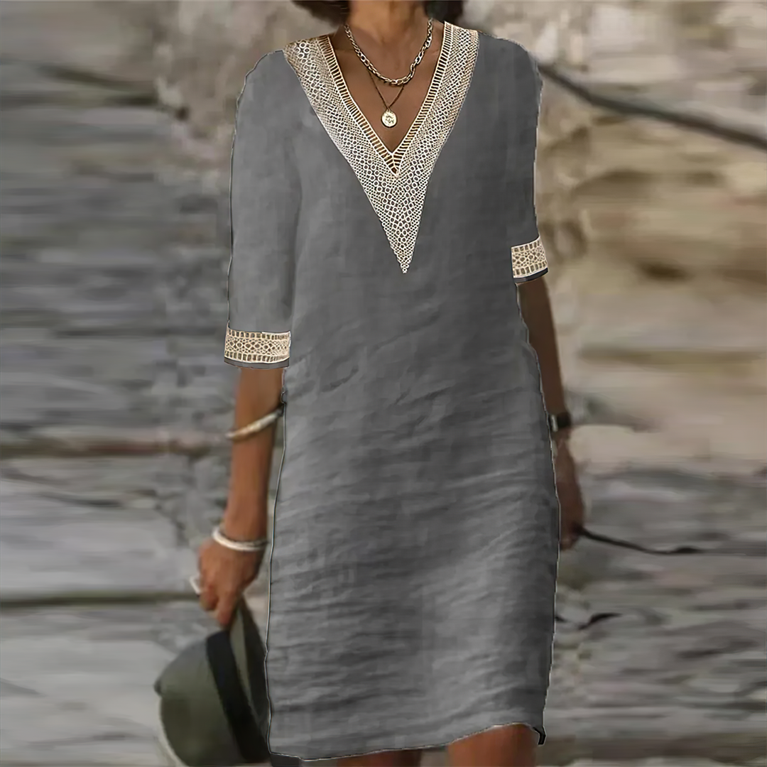 Alice | Women's Summer Dress - Cotton-Linen Blend, Casual Chic 6
