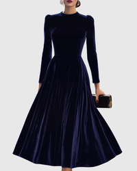 Mila | Stilvolles und bequemes Samt-Abend-Midikleid