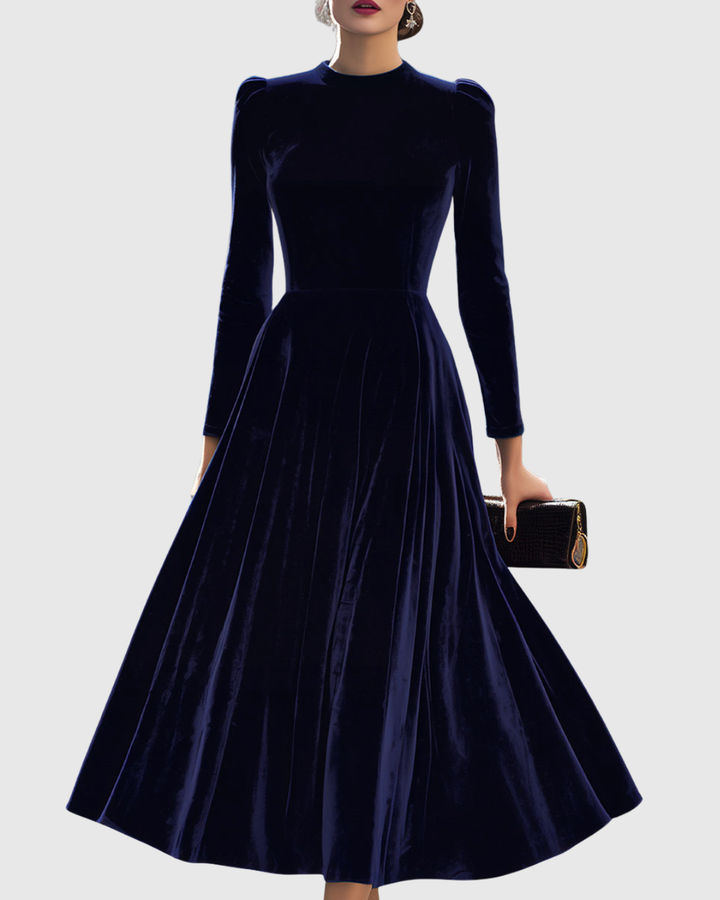 Alina  Luxurious and Timeless Velvet Midi Dress 0