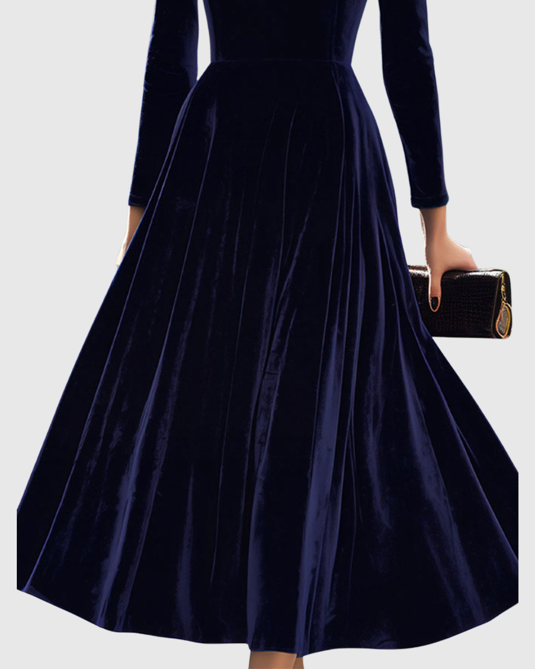 Alina  Luxurious and Timeless Velvet Midi Dress 2