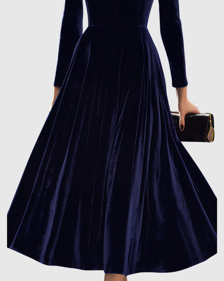 Alina  Luxurious and Timeless Velvet Midi Dress 2