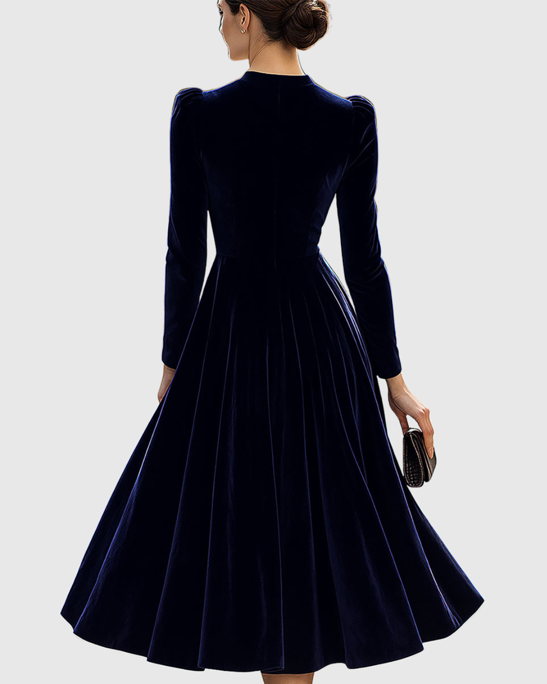 Alina  Luxurious and Timeless Velvet Midi Dress 3