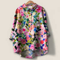 Iris | Elegante Bluse mit Blumenmuster und langen Ärmeln