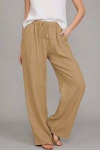 Maya | Breezy Linen Blend Wide Leg Summer Pants