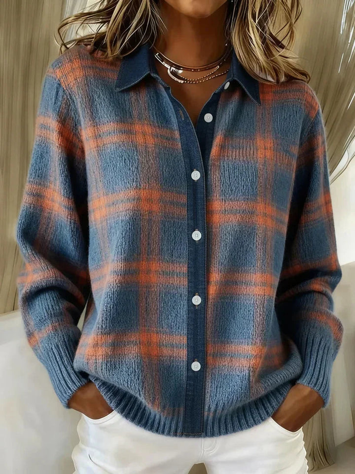 Amelia | Effortless and Cozy Checkered Women Cardigan 0
