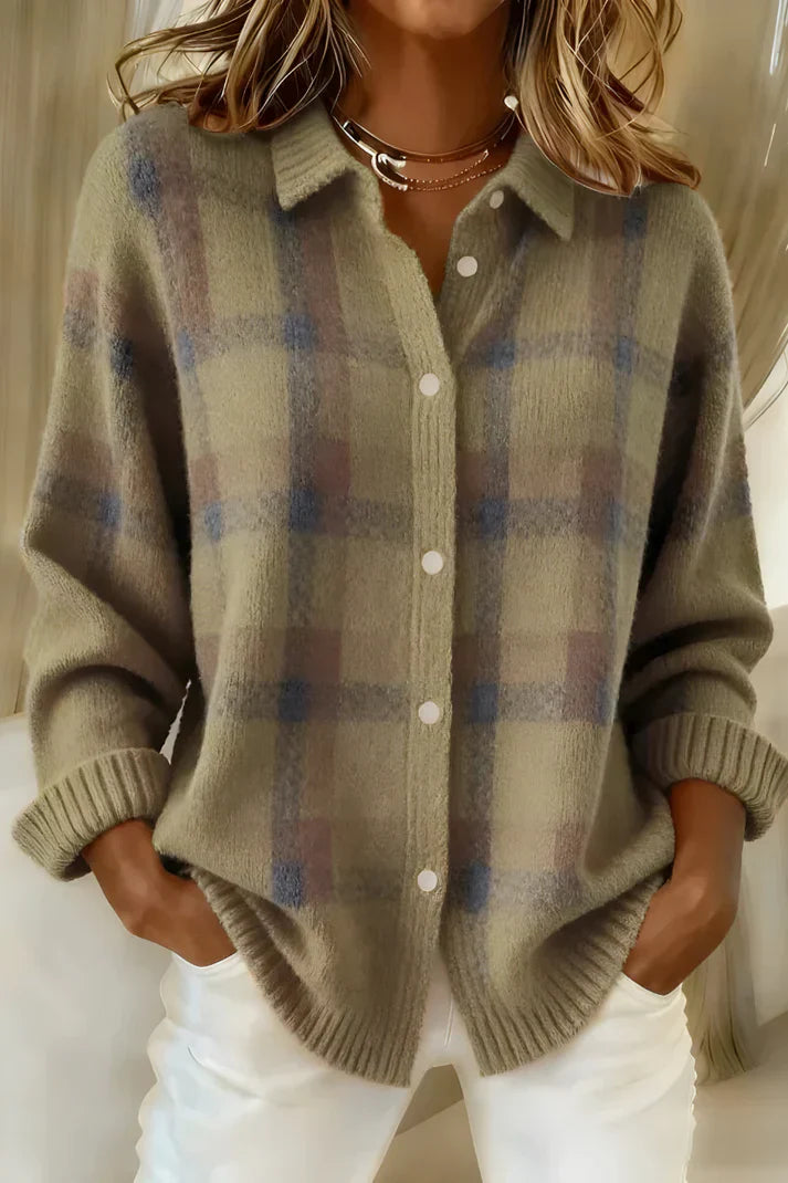 Amelia | Effortless and Cozy Checkered Women Cardigan 3