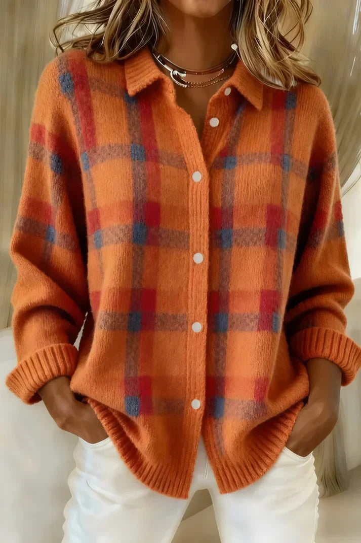 Amelia | Effortless and Cozy Checkered Women Cardigan 5