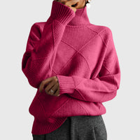 Emily | Geometric Chic And Warm Turtleneck Sweater
