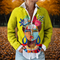 Isabella | Warm and Art Printed Knit Cardigan