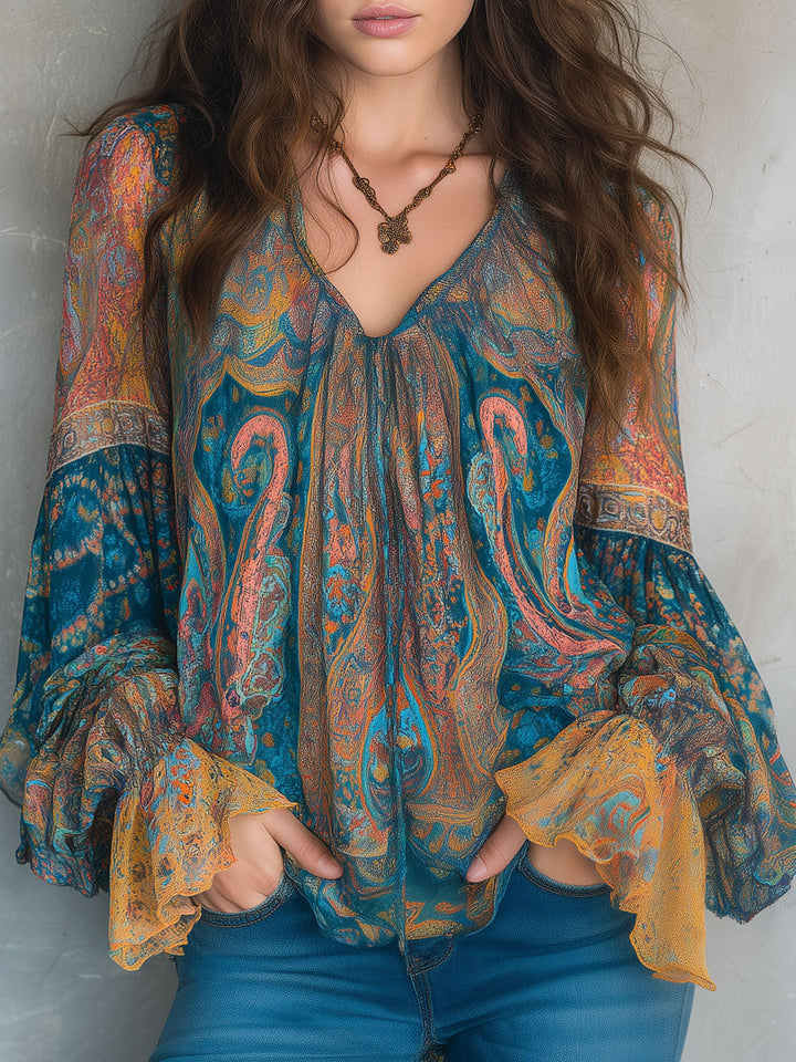 Aurora | Elegant and Stylish Bohemian Chiffon Blouse 0