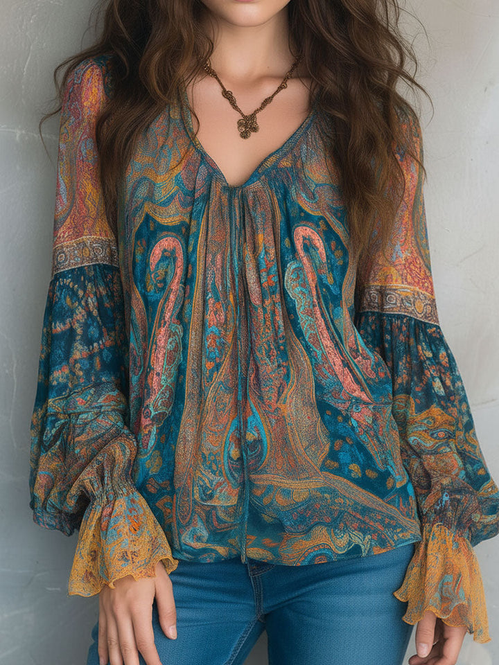 Aurora | Elegant and Stylish Bohemian Chiffon Blouse 1