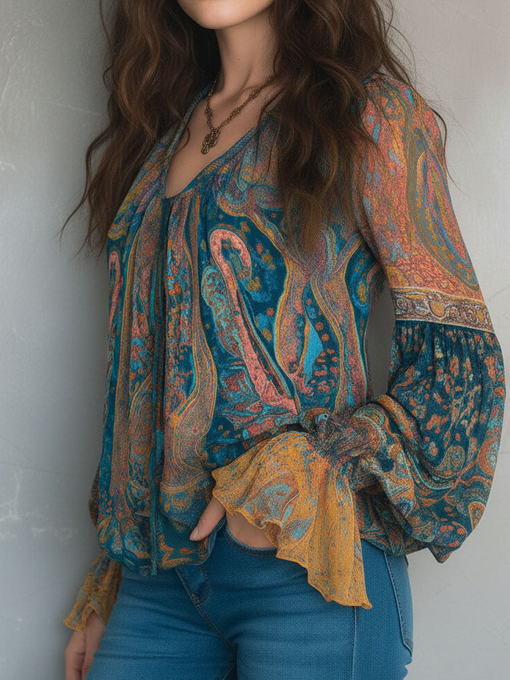 Aurora | Elegant and Stylish Bohemian Chiffon Blouse 3