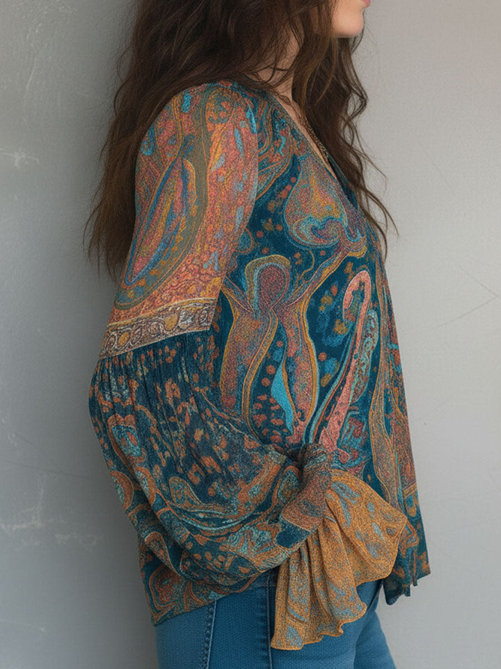 Aurora | Elegant and Stylish Bohemian Chiffon Blouse 4