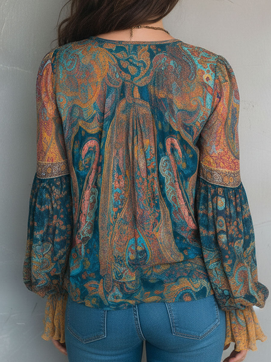 Aurora | Elegant and Stylish Bohemian Chiffon Blouse 5