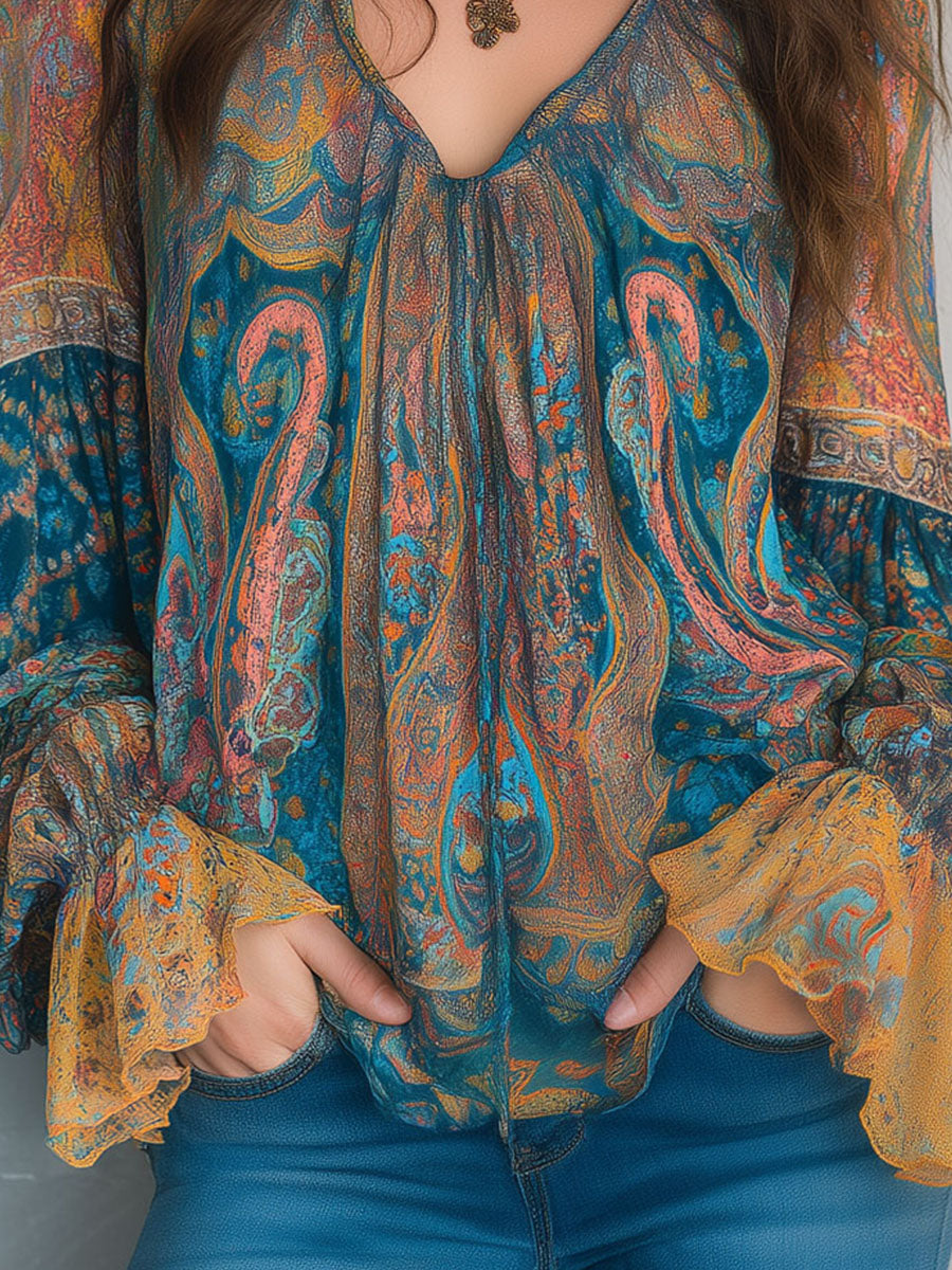 Aurora | Elegant and Stylish Bohemian Chiffon Blouse 7