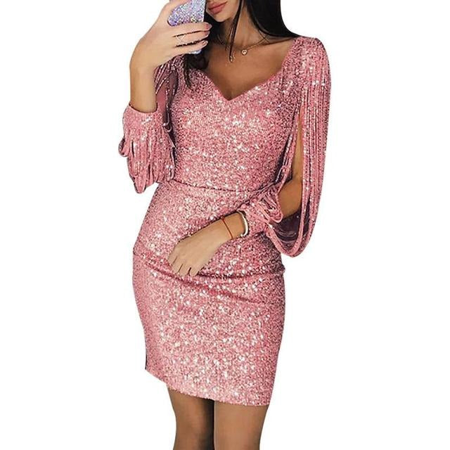Calista | Sparkling Sequin V-Neck Homecoming Dress 2