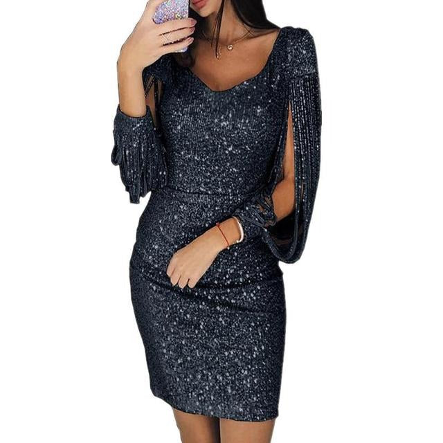 Calista | Sparkling Sequin V-Neck Homecoming Dress 6