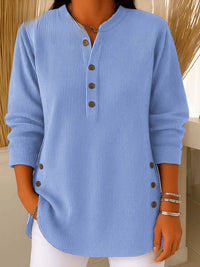 Sofia | Chic And Versatile Henley Ribbed Tunic Top