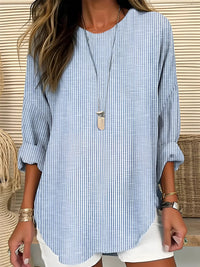 Isabella | Versatile And Timeless Striped Crew-Neck Blouse