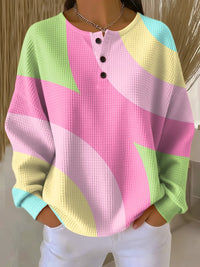 Aurora | Cozy And Stylish Geometric Henley Sweater