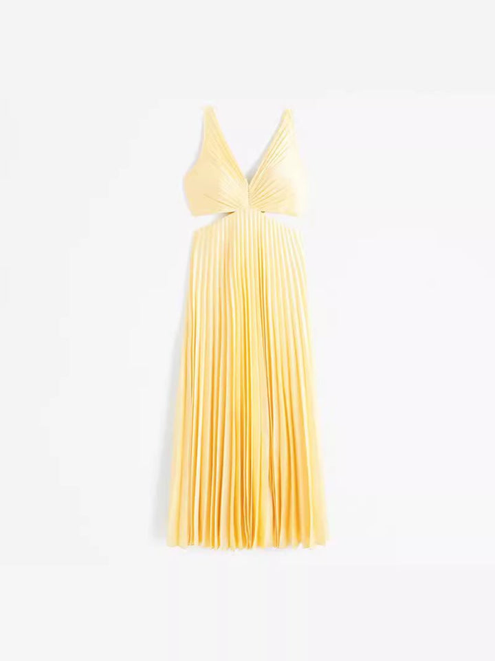Charlotte | Chic Pleated Cut-Out Maxi Dress 5