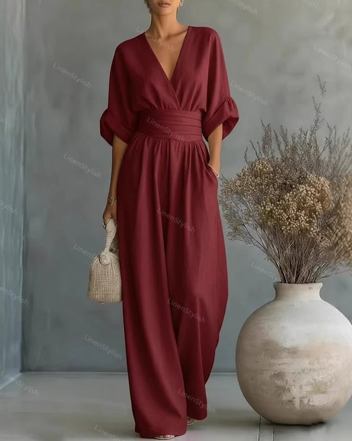 Charlotte | Elegant and sophisticated V-neck slim fit jumpsuit 1