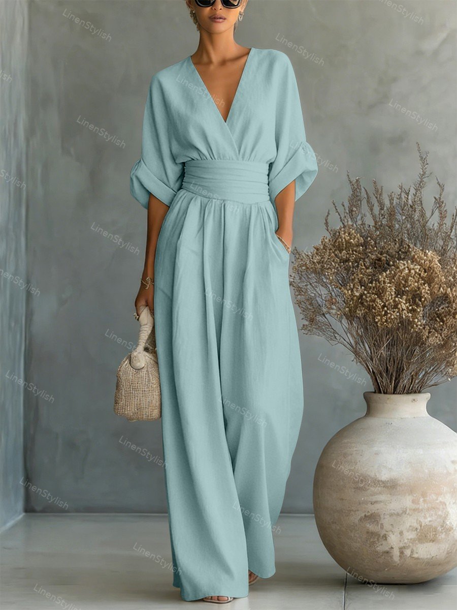 Charlotte | Elegant and sophisticated V-neck slim fit jumpsuit 10
