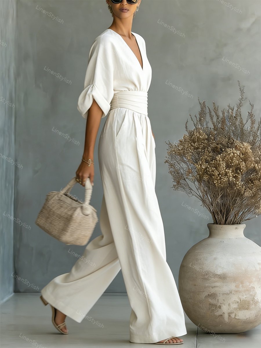 Charlotte | Elegant and sophisticated V-neck slim fit jumpsuit 3
