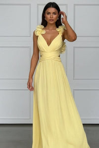 Clara | Classic and Stylish Applique Pleated Evening Dress