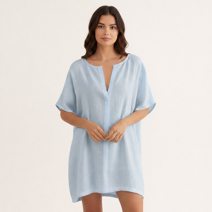 Lunarelle| Damen Luftiges Baumwoll-Sommerkleid